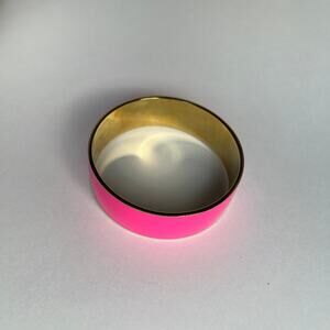 J.Crew Enamel Bangle Bracelet Gold Metal Women Pink One Size